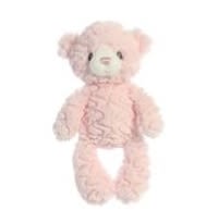 Pink teddy bear plush toy on a white background