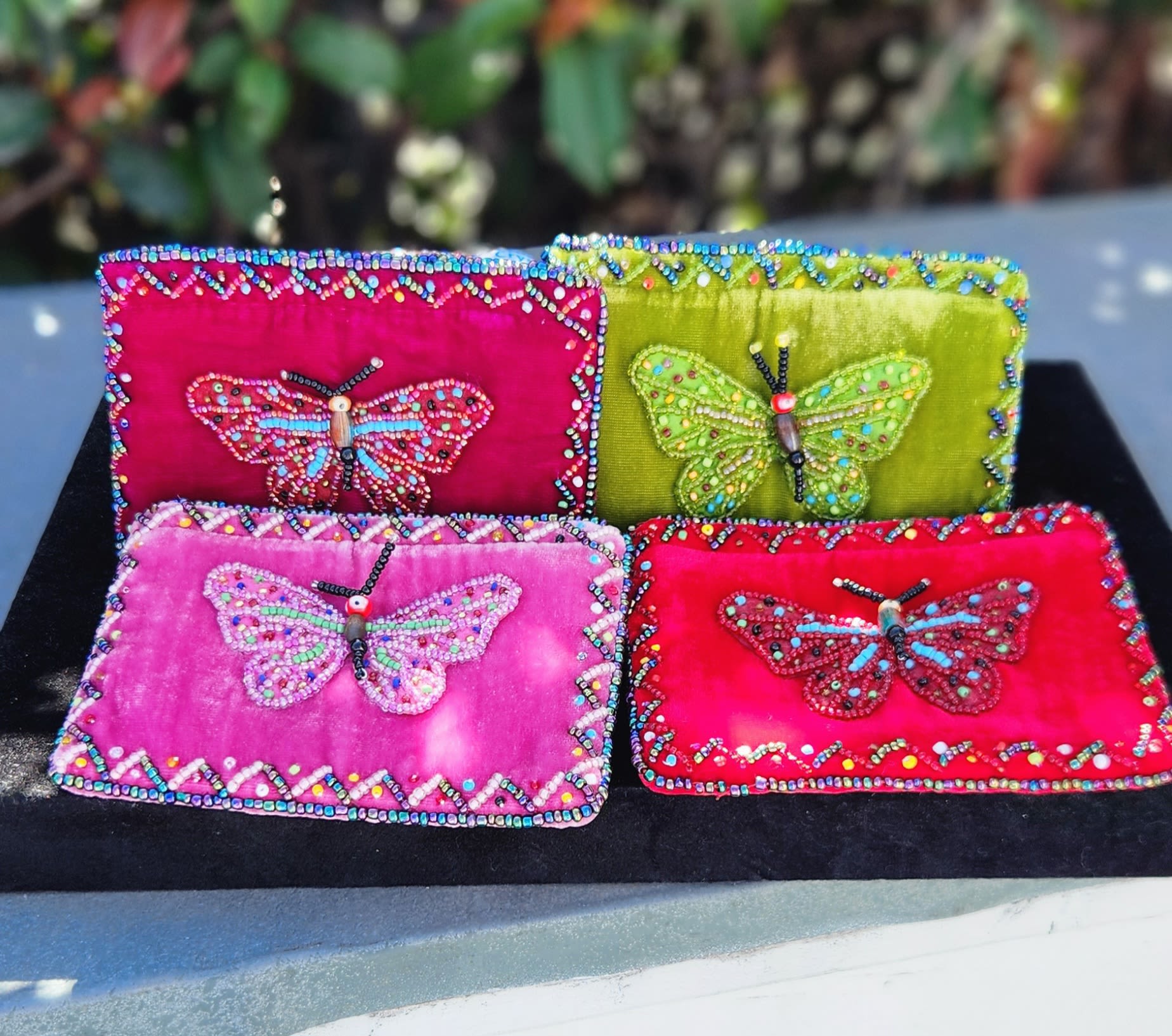 Beaded Butterfly Coin Purses - Beaded Butterfly Coin Purses, multiple colors available for purchase