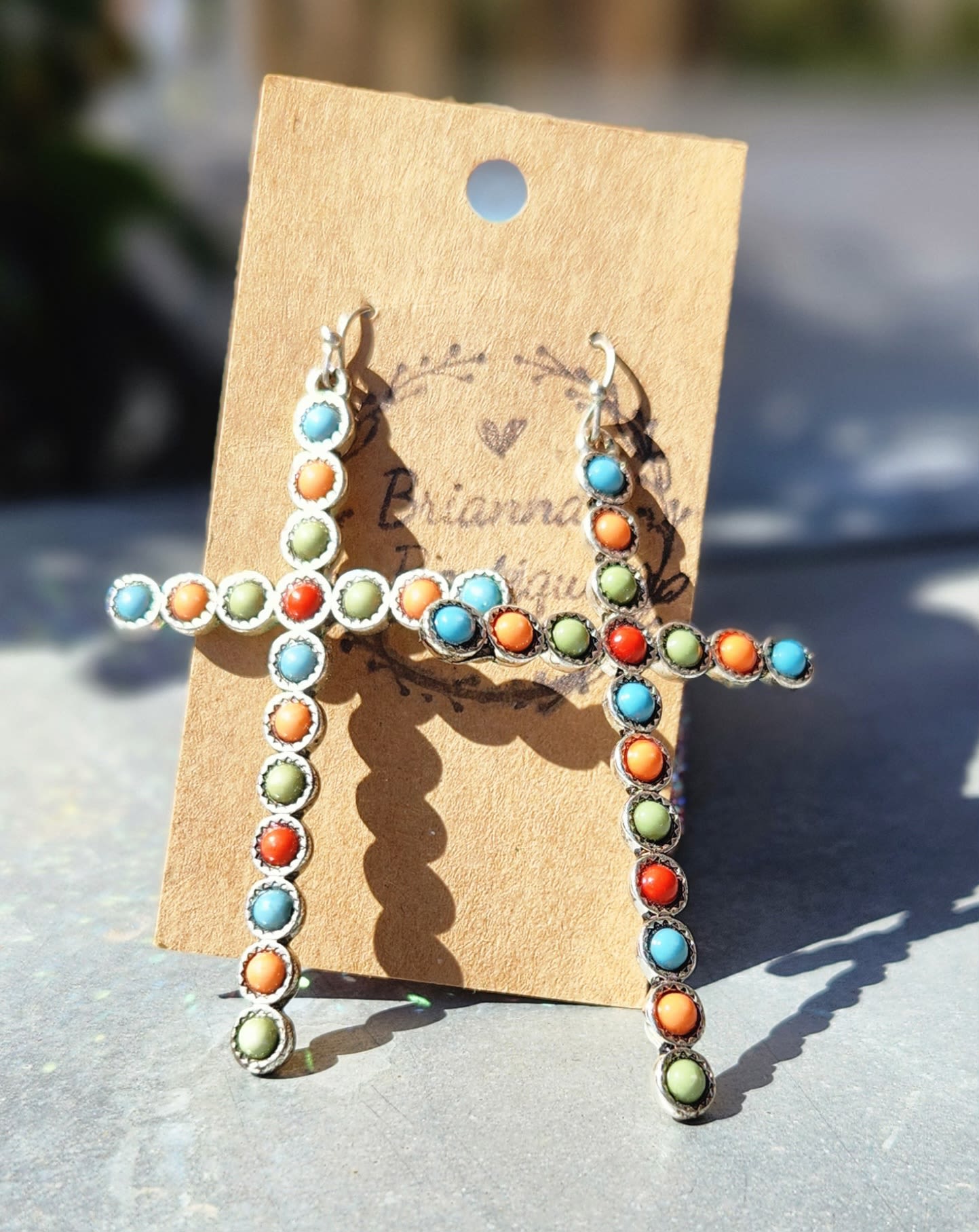 Colorful Cross Earrings - Lightweight metal!