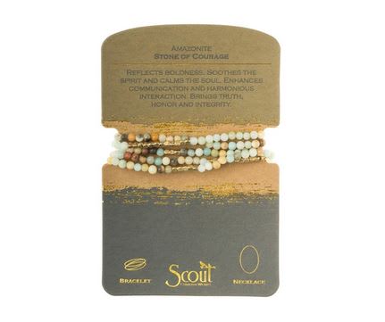 Beaded bracelet displayed on a Scout jewelry card