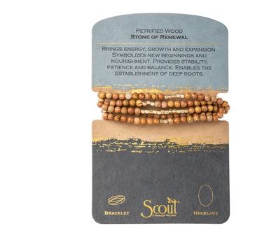 Beaded bracelet and necklace on a display card