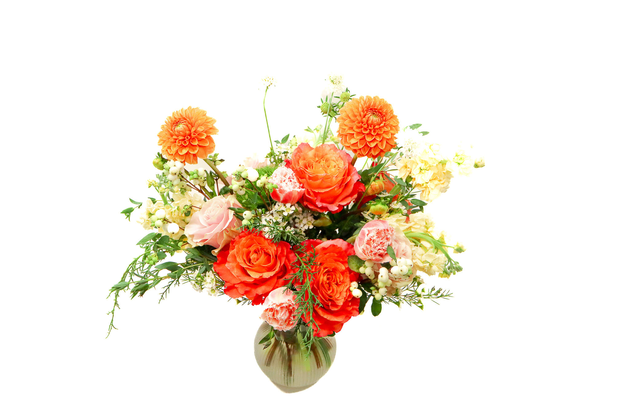Summer - Let’s celebrate summer a little longer with this stunning hand-tied bouquet from Le Jardin Rose, your premier New York florist. Bursting with vibrant hues and fresh seasonal blooms, this arrangement is designed to brighten any space and evoke the warmth and joy of summer. Each stem is carefully selected and artistically arranged by our expert floral designers in New York City, ensuring a composition that exudes beauty and elegance.  Presented in a classic glass vase, this bouquet serves as a timeless centerpiece, perfect for any occasion—from intimate gatherings to grand celebrations. Whether you're looking to add a splash of color to your home, surprise a loved one, or mark a special event, this arrangement is sure to impress.  At Le Jardin Rose, we pride ourselves on delivering exceptional floral artistry and service. We offer reliable flower delivery in New York, NY, including same-day and next-day options, ensuring your arrangement arrives fresh and on time. Whether you're sending flowers to Manhattan, Brooklyn, or beyond, our commitment to quality and customer satisfaction remains unwavering.  Celebrate the season with the beauty and elegance of this hand-tied bouquet. Choose Le Jardin Rose for your floral needs and experience the artistry and luxury that define our brand.
