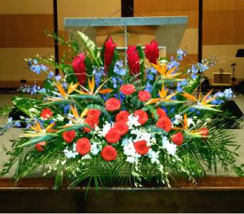 PODIUM ARRANGEMENT 84 [TTPOD84] - PODIUM ARRANGEMENT 84 BY TWIN TOWERS FLORIST      As Shown : TTPOD84 