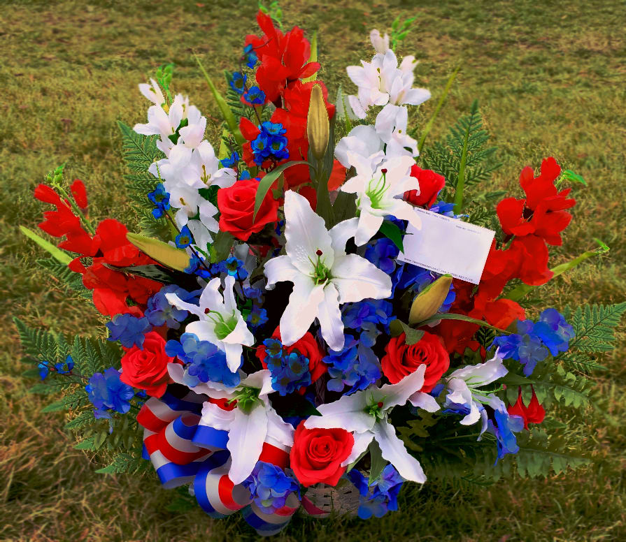 SILK PATRIOTIC BASKET ARRANGMENT - PREMIUM [TT-ANCSILK19] - SILK PATRIOTIC BASKET ARRANGMENT - PREMIUM      As Shown : TT-ANCSILK19 