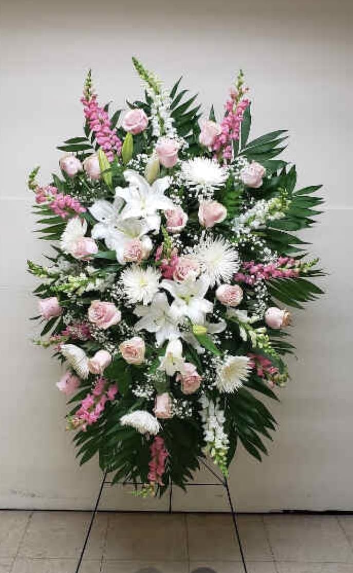 PALE PINK AND WHITE SPRAY - TWIN TOWERS FLORIST ARLINGTON [TT-SPRAY20] - PALE PINK AND WHITE SPRAY BY TWIN TOWERS FLORIST IN ARLINGTON, VA