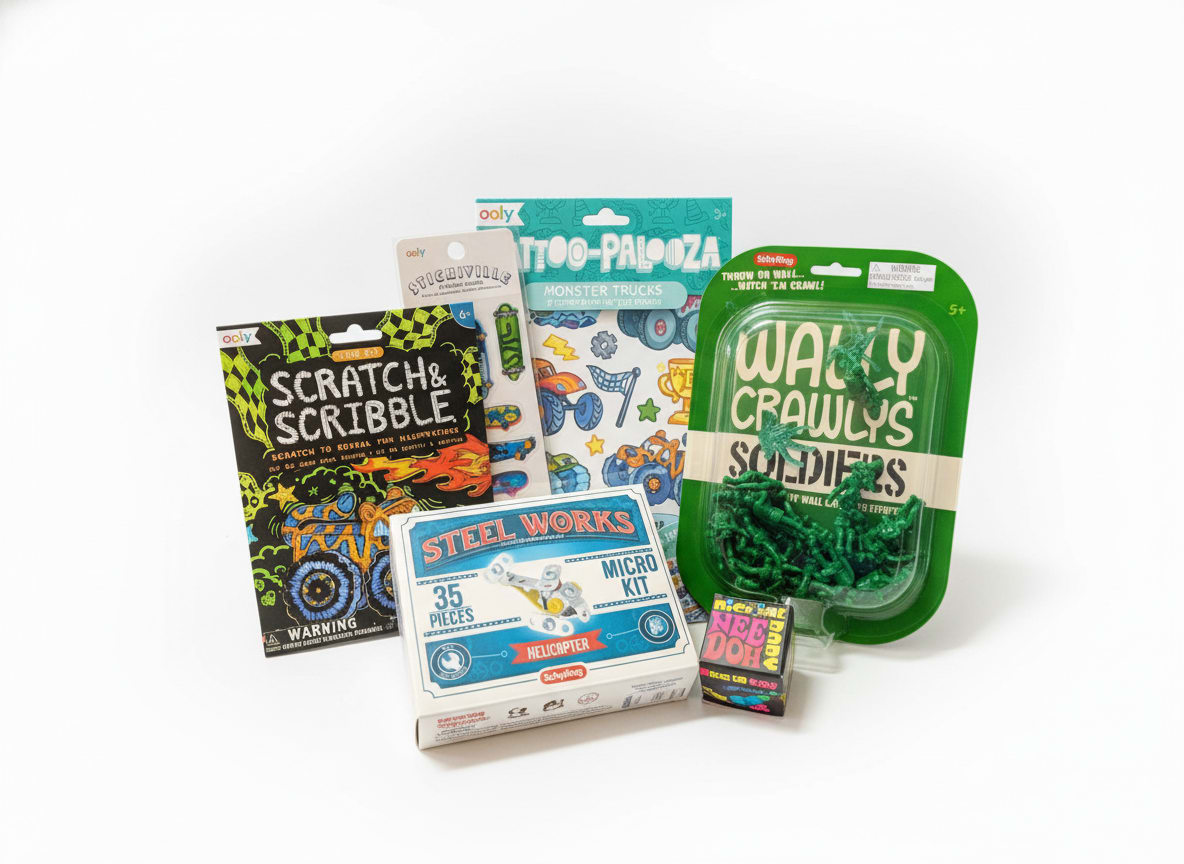 Mighty Makers Kit | Build, Draw, &amp; Play - Unleash the inventor in every kid with the Mighty Makers Kit! Packed with Wally Crawlys for hands-on critter fun, bold tattoos and stickers to show off personality, a Scribble &amp; Scratch drawing kit to spark imagination, and a DIY Steelworks Construction Set for building adventures, this kit is a powerhouse of creativity and play. Perfect for little builders, artists, and explorers, the Mighty Makers Kit keeps minds active and imaginations soaring!  Disclaimer: All items are hand-selected by our store associates and may vary due to availability.