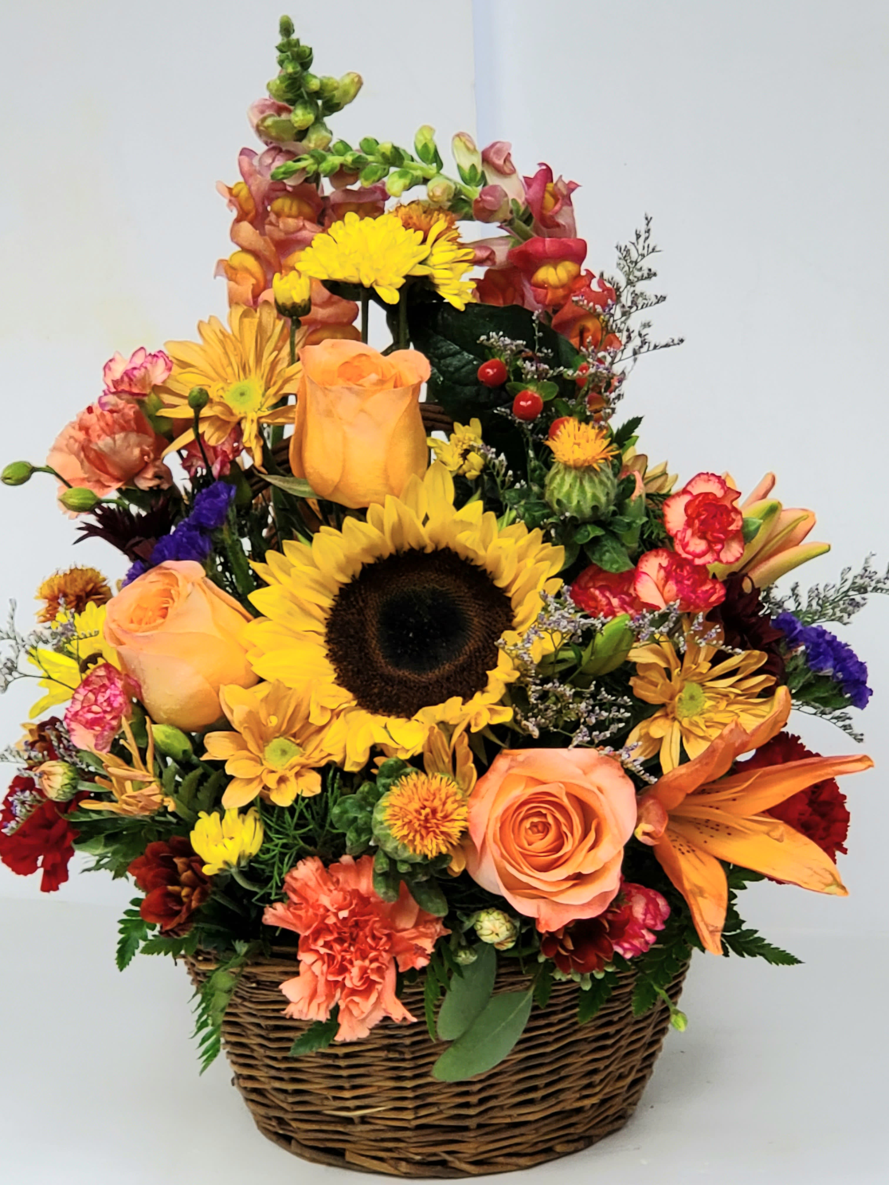All Fall - Full of fall colors and blooms to make someone's  day really special. 