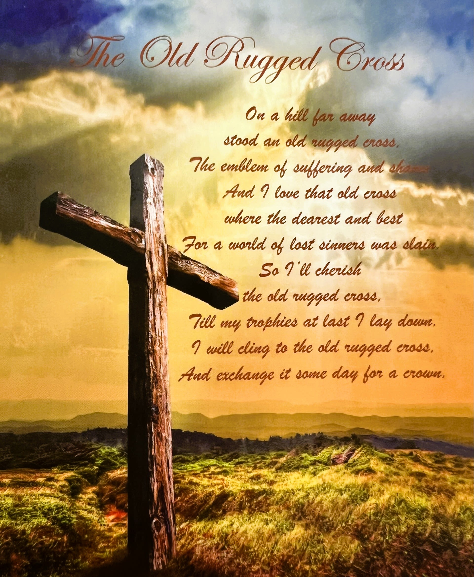 "The Old Rugged Cross" Quilted Throw (LOCAL DELIVERY AND PICK UP ONLY) - The Old Rugged Cross quilted throw, 50" x 60". 100% polyester microfiber face and back. Machine wash in cold water with similar colors, tumble dry on low heat. LOCAL DELIVERY AND PICK UP ONLY
