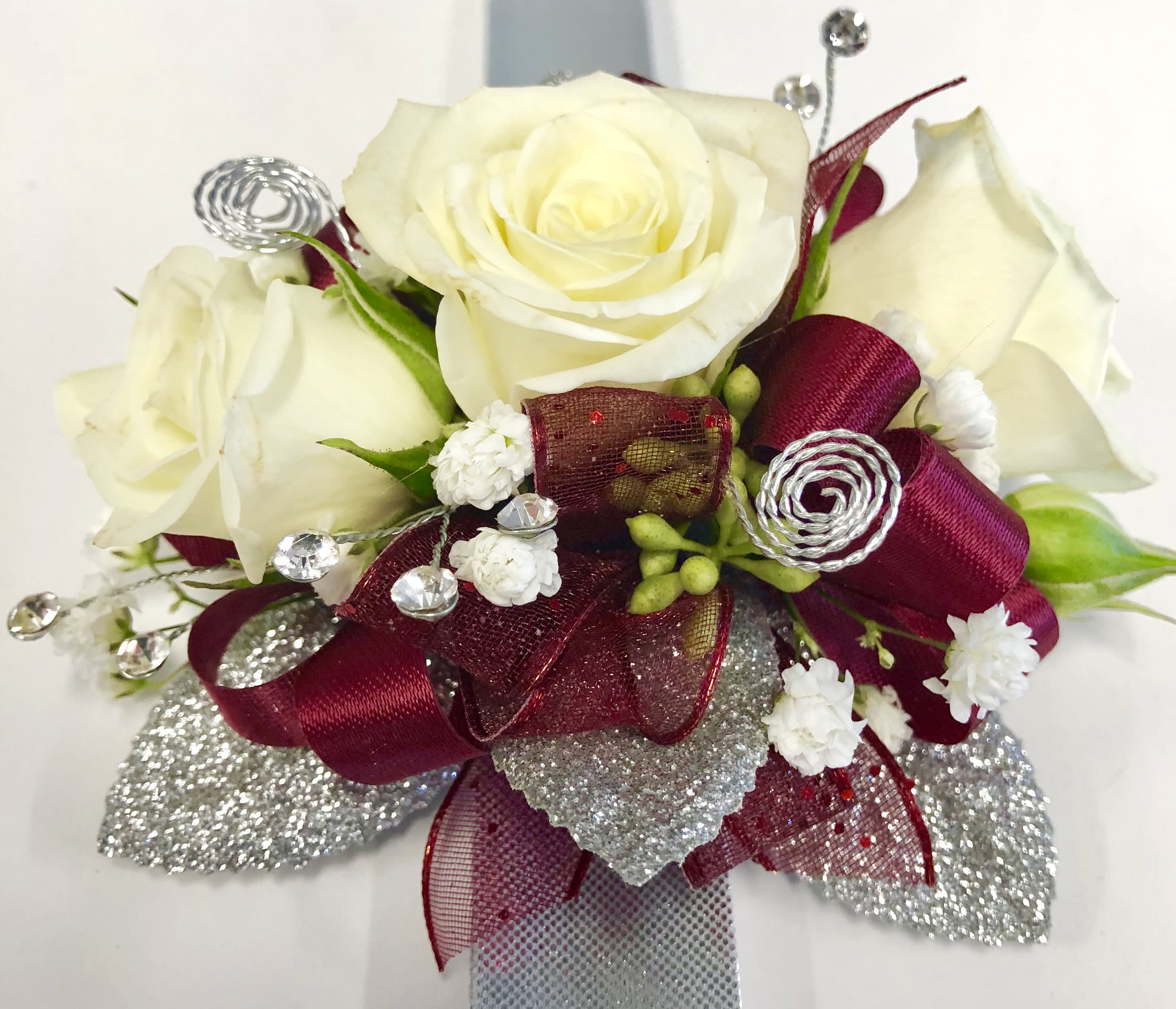 Slap band Wrist Corsage - Corsages are based on color scheme of event
