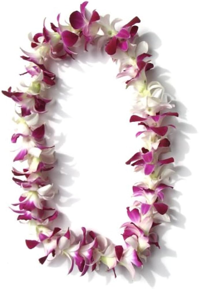 Hawaiian lei - Classic hand crafted Hawaiian Lei .with clustered blooms-delicate, airy tropical style perfect for graduations, ceremonies, or festive island celebrations. 
