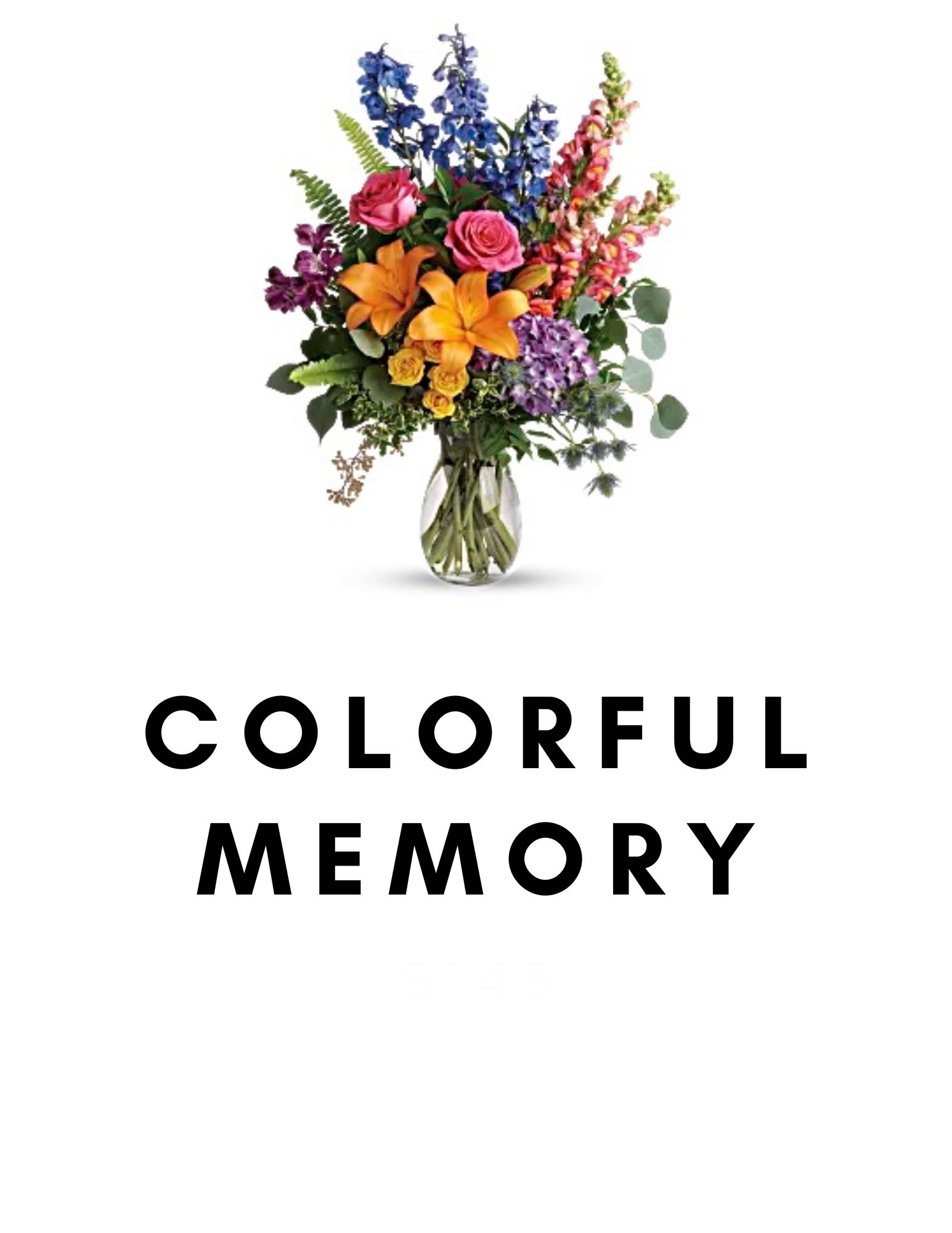 Colorful mixed flower arrangement in a glass vase