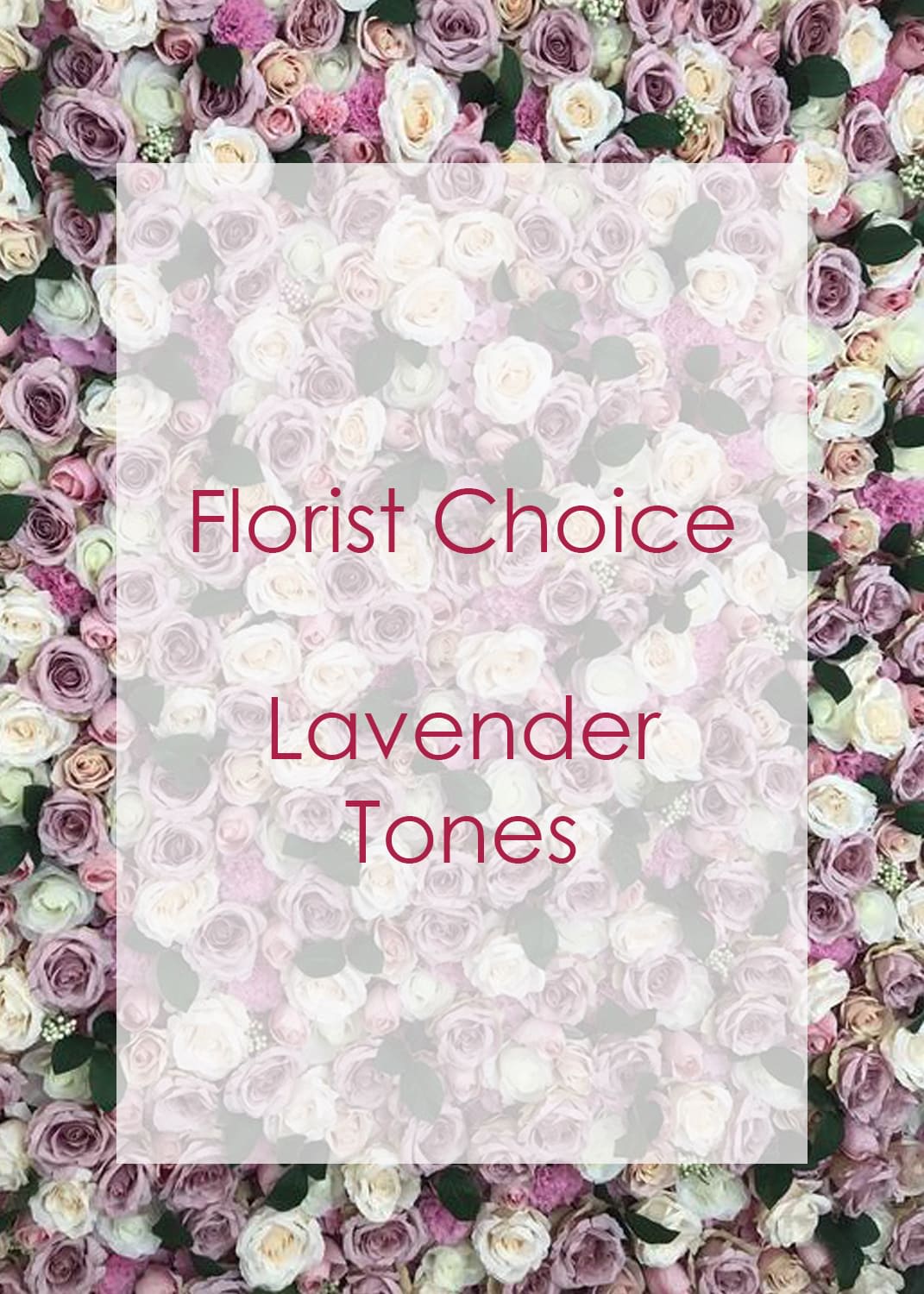 Florist choice lavender-toned rose arrangement with white roses