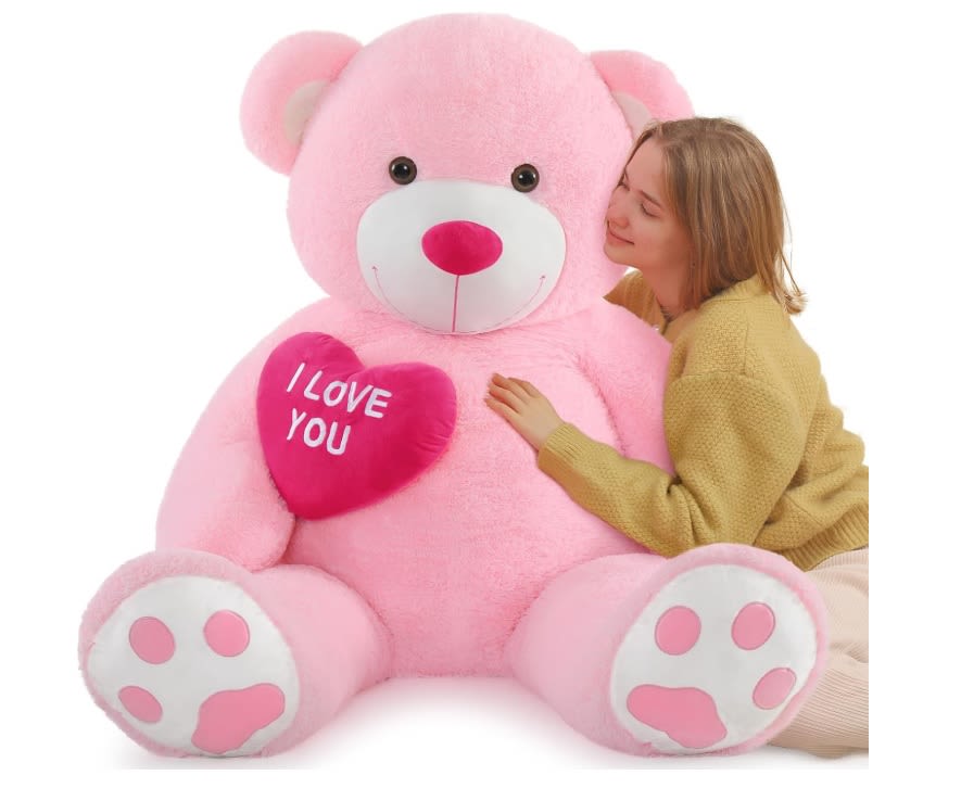 Benny Bear - Giant Teddy Bear 52" - Big Stuffed Animal with Heart - Large I Love You Teddy Bear Plush Toys for Kid Christmas Birthday - Valentines Bear Gift for Girlfriend Wedding