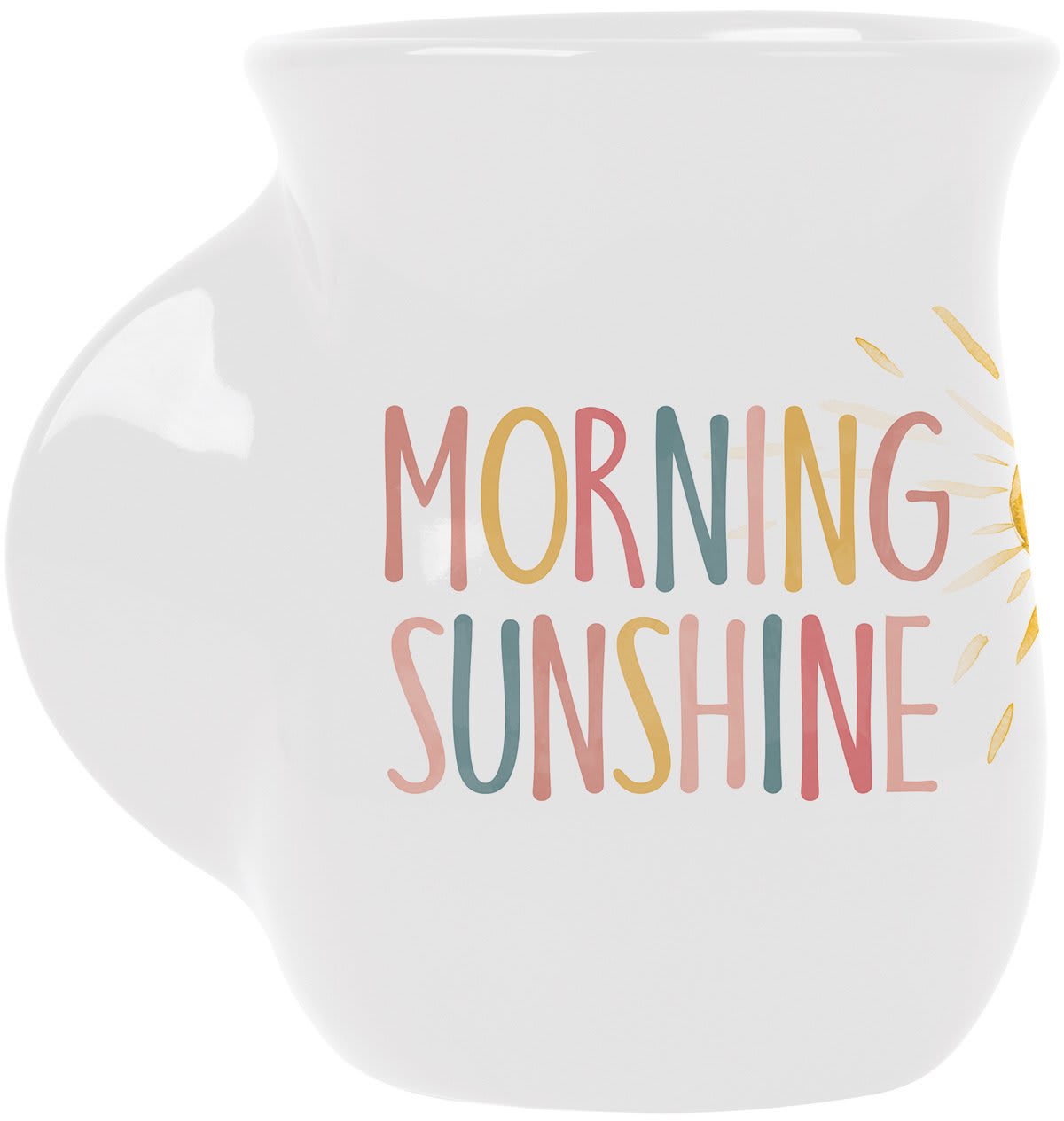 White mug with colorful "Morning Sunshine" text