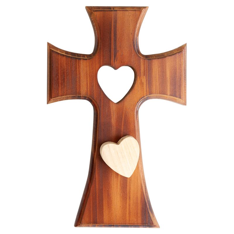 Memory Cross w/ Heart (dark wood) - Memory Cross w/ Heart 10000