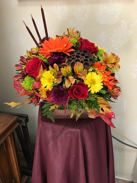 The Autumn Flower Box - A rustic wooden box, filled with the season's finest blooms.