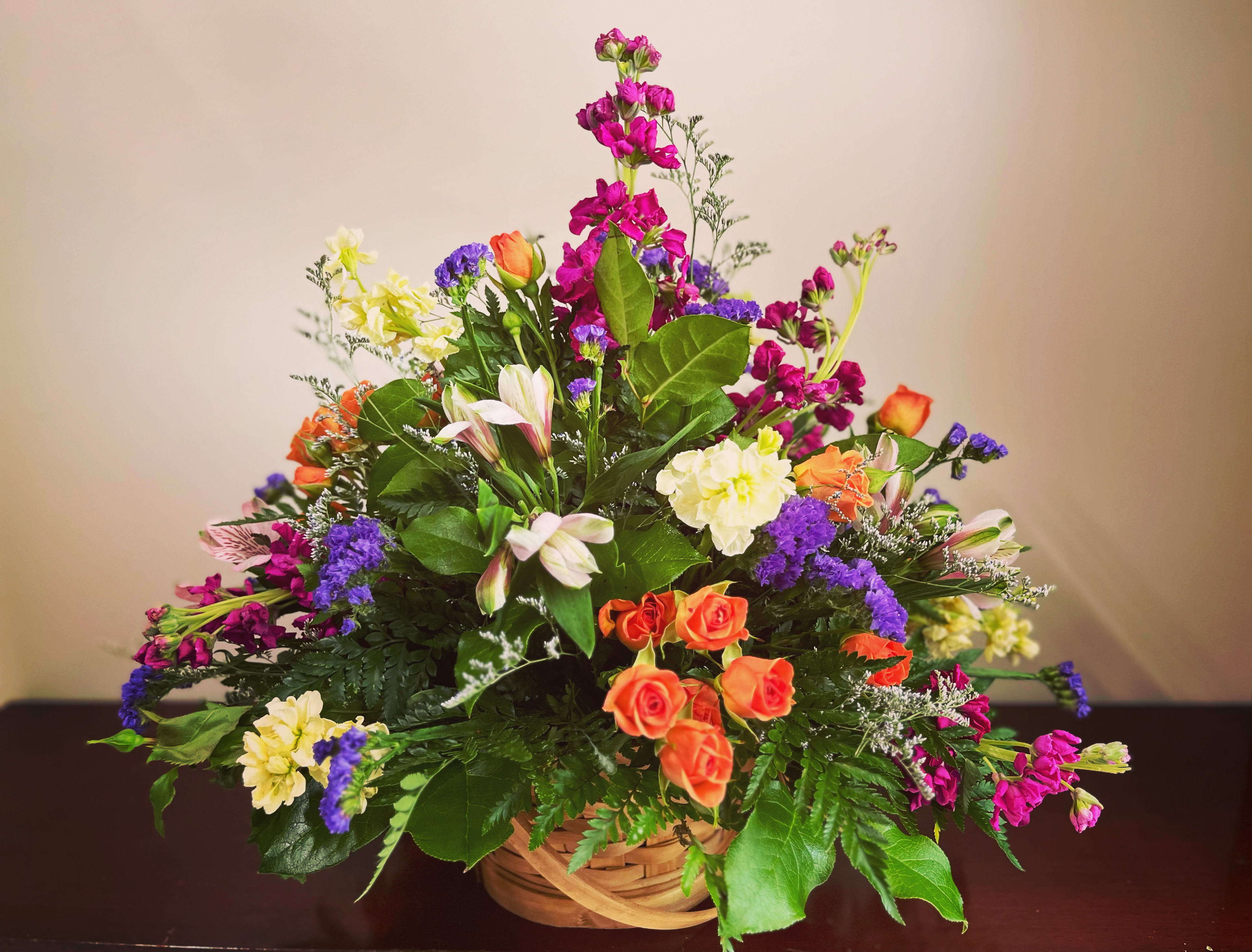 Sunset on the Marshyhope - This collection of seasonal blooms is artfully gathered in a basket to delight those special people in your life.