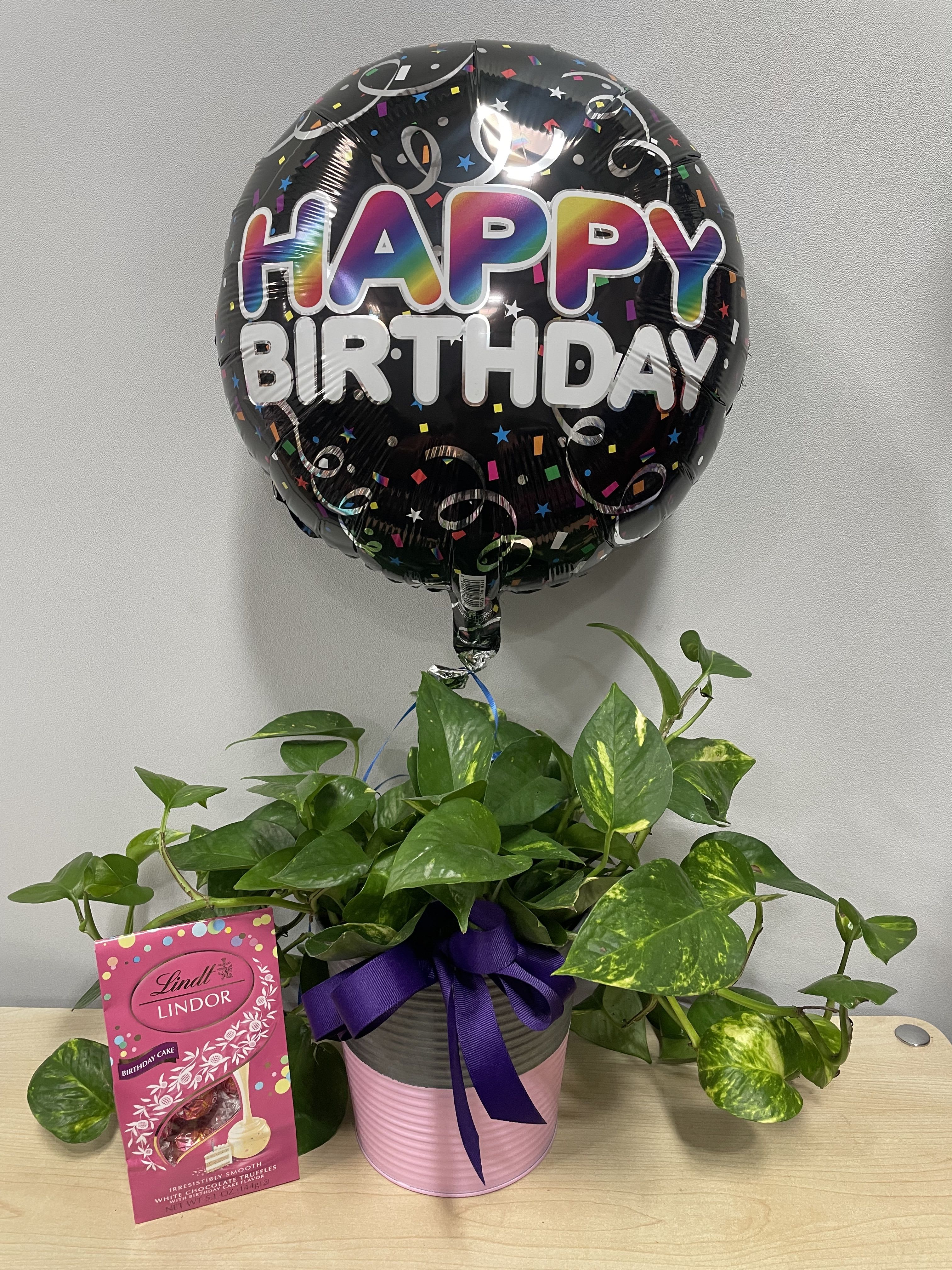 Pink &amp; Purple Birthday Planter - As shown 