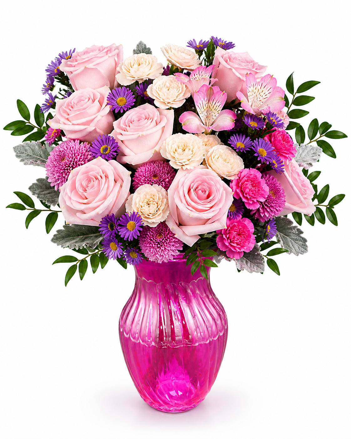 mother 10 - Celebrate Mom with Teleflora's Haute Pink Bouquet, a graceful mix of pink and lavender blooms beautifully arranged. This thoughtful Mother's Day surprise adds soft color and cheerful charm to her home.