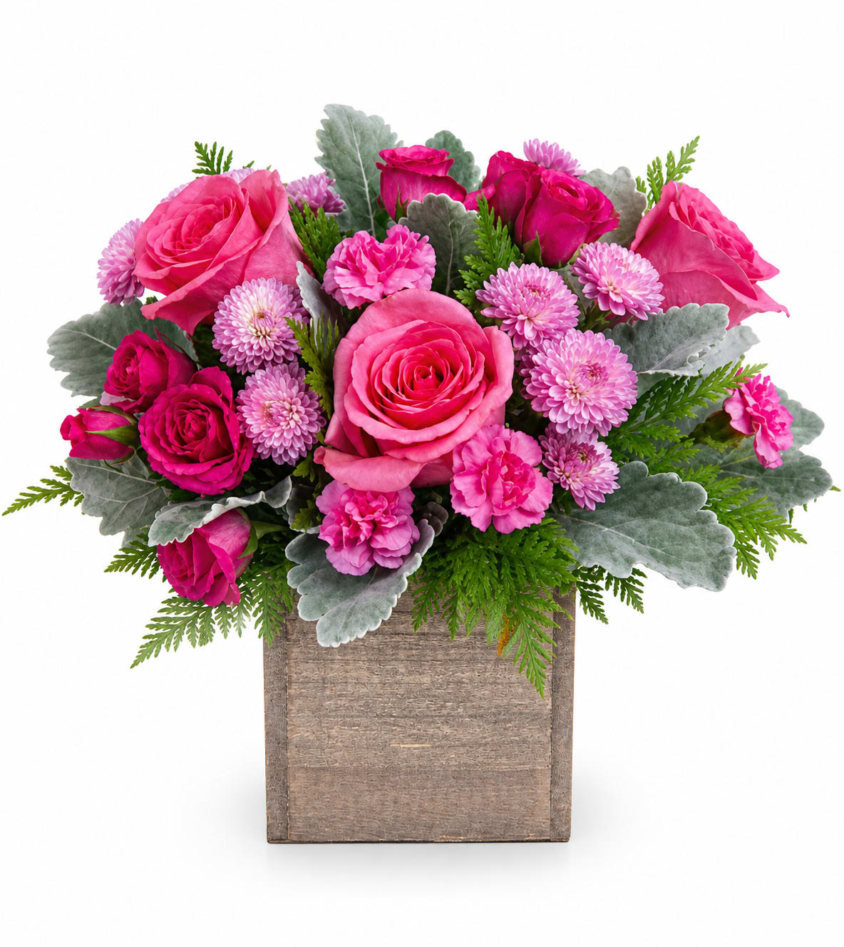 Radiantly Rosy Bouquet - Everything's rosy with Teleflora's Radiantly Rosy Bouquet! Make their day sparkle with this perfect pink rose bouquet and keepsake mosaic glass vase that sparkles in a shimmering soft shade of pink.