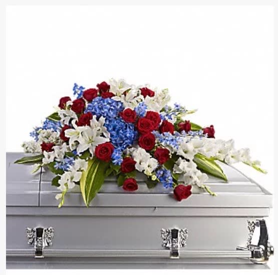 Remembrance - Floral mix with red roses and lilies  