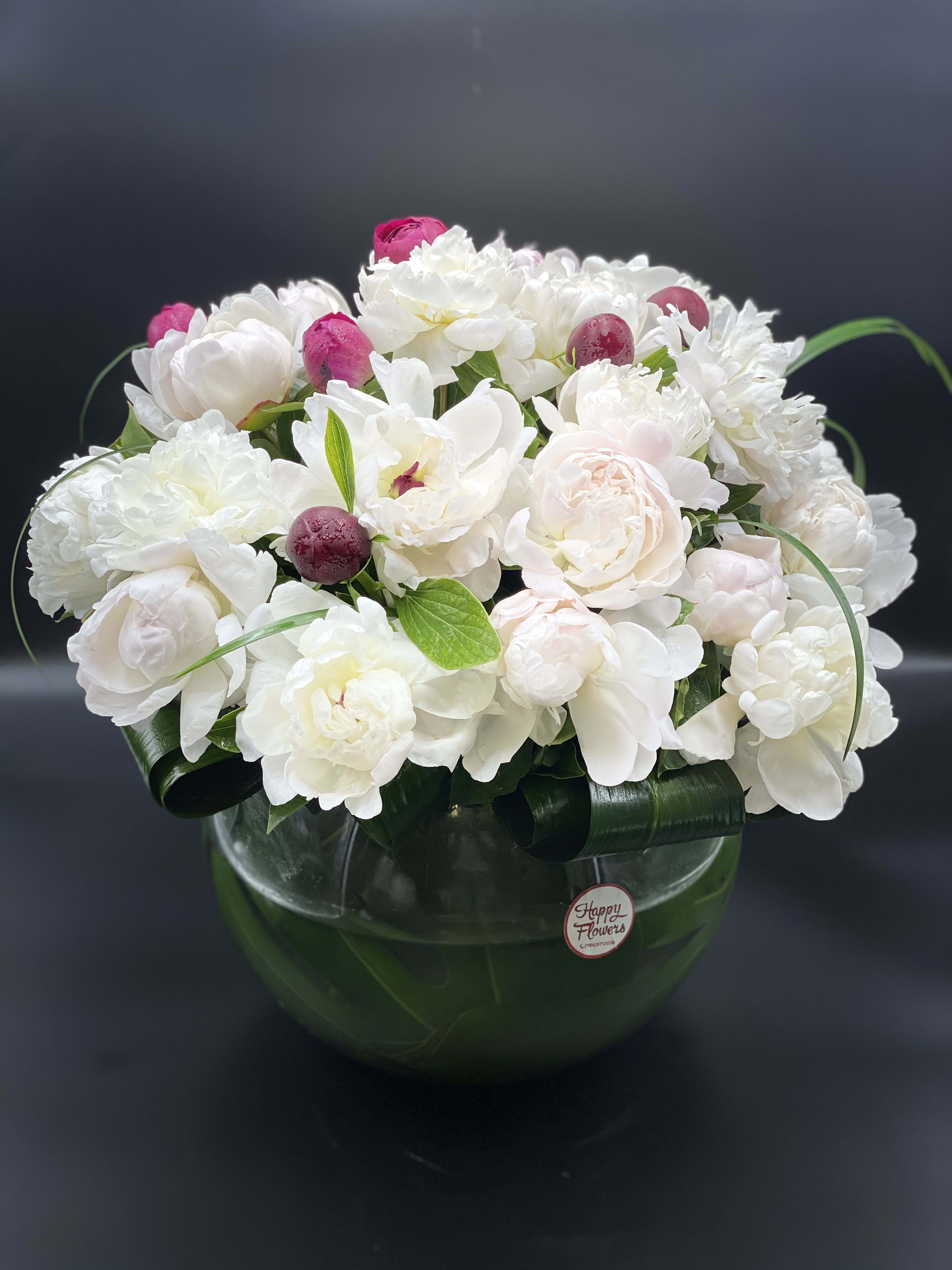Liora - Peonies with greens in a vase