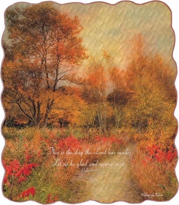 Decorative autumn landscape plaque with a Bible verse