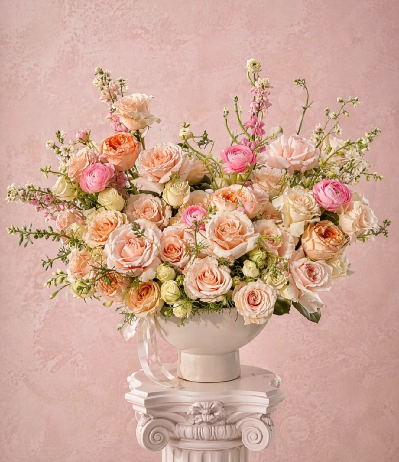 Blush radiance - Brighten any space with our Elegant Flower Vase Arrangement! Bursting with vibrant blooms, this stunning display features seasonal favorites artfully arranged with lush greenery for a striking effect.  Perfect for any occasion, it makes a thoughtful gift or a lovely addition to your home decor. Elevate your surroundings with this captivating vase arrangement that brings joy and sophistication to every room.  Order yours today and let the beauty of flowers inspire you!