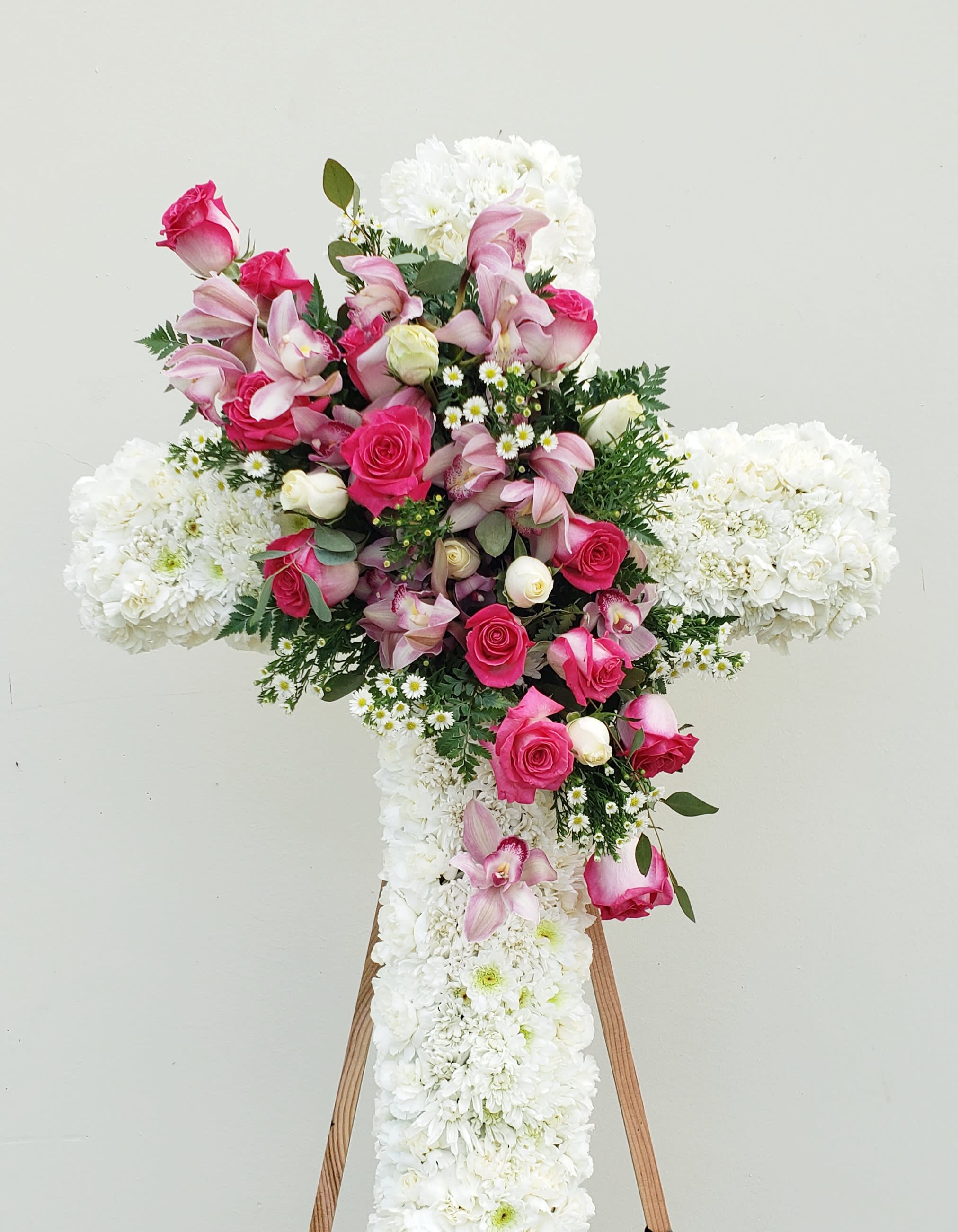 Pink Garden Cross - 60in h