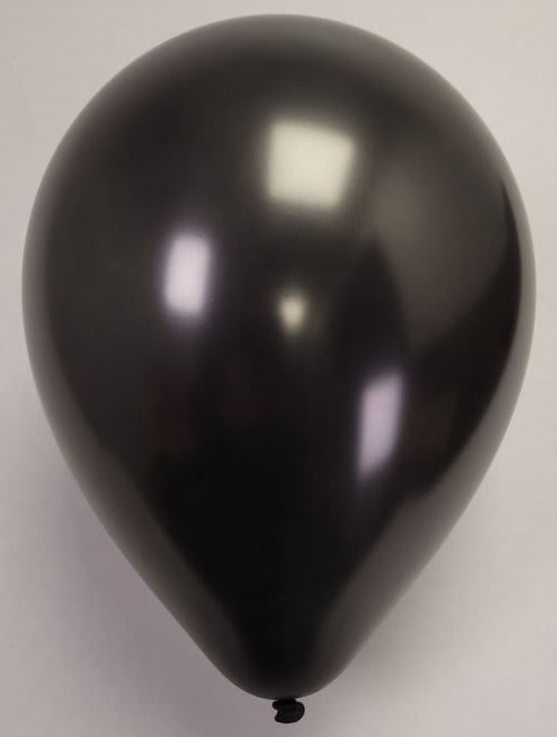 Single black balloon on a plain background