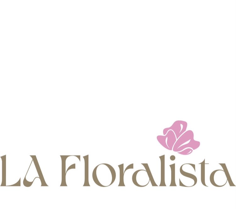 LA Floralista logo with a pink flower icon on a white background