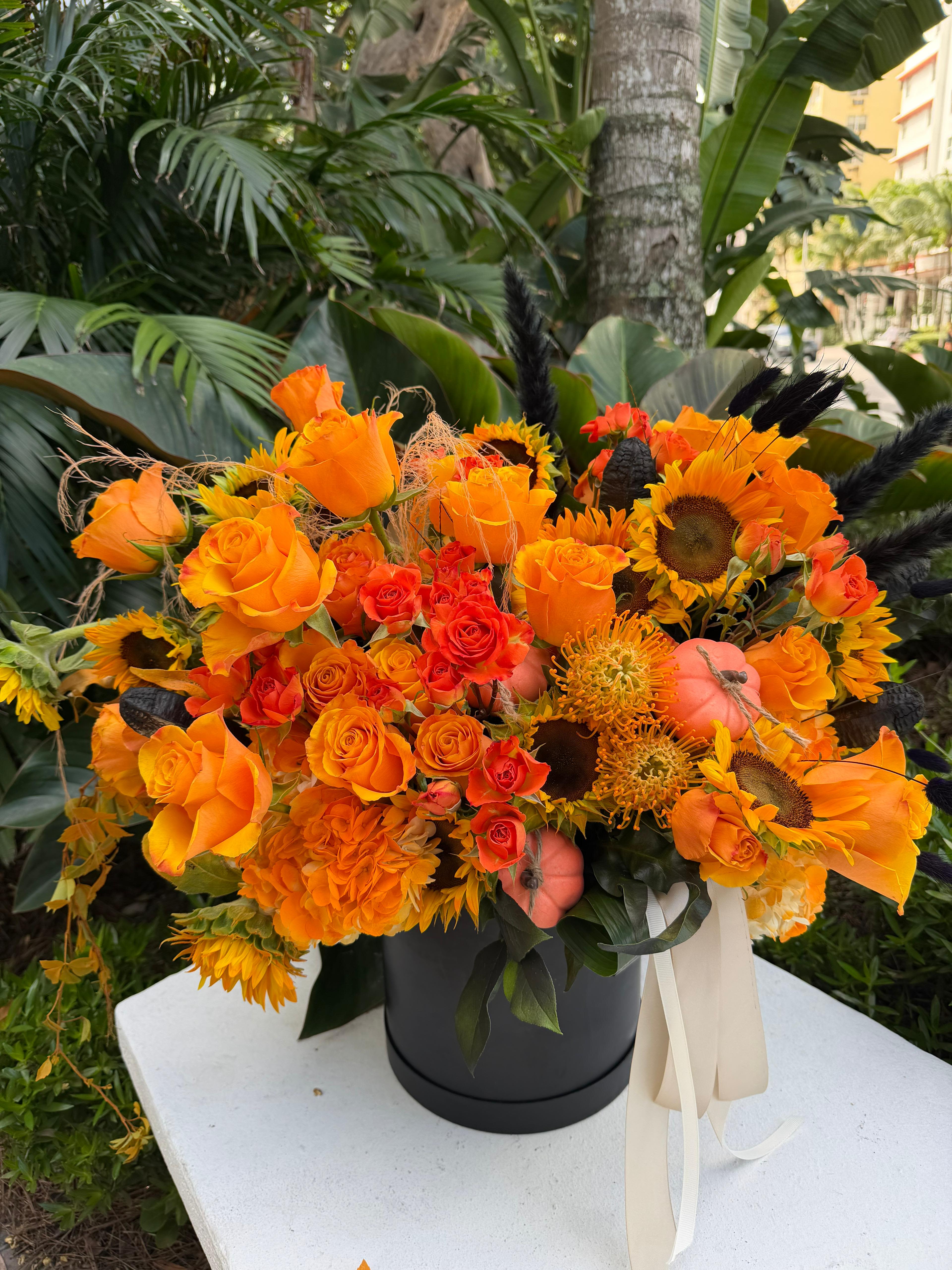 Golden Hour - Bright arrangement in orange vibrant colors 