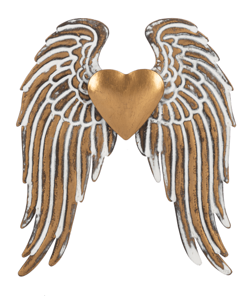 Add-On; Heart with Wings Wall Decor/Ornament - Metal Heart with Wings Wall Decor/Ornament  Silver, Gold, Bronze (State Selection In Checkout Notes. Dimensions: 5 1/4" W. x 1/4" D. x 6 1/4" H.   This is available as an add-on item only and must be ordered in conjunction with any other product on our website to meet the $55 (before taxes and delivery) order minimum for delivery.  Please note that cancellations are subject to a 10% processing fee, or up to $25 for all refunds processed.