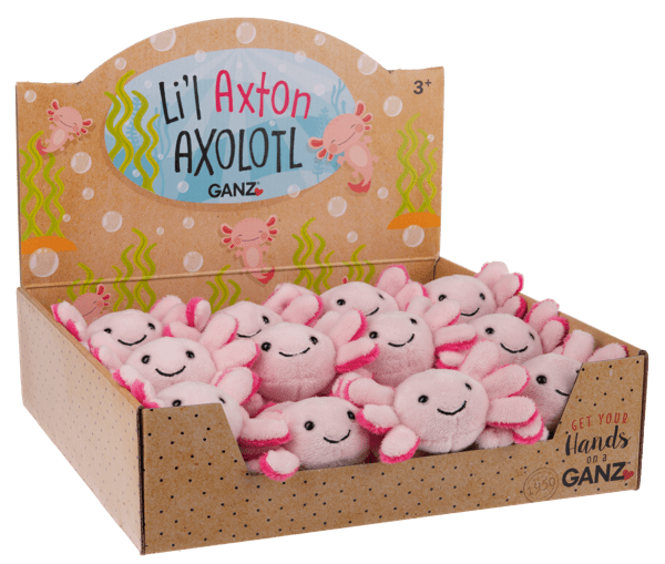 Add-on; GANZ - Li’l Axton Axolotl - Meet Li’l Axton, the irresistibly cute axolotl full of personality and charm. With its playful design and sweet expression, this little companion brings a fun pop of whimsy wherever it’s placed. The axolotl makes a unique and lighthearted gift or display piece that stands out in any setting. Perfect for gifting, collecting, or adding to seasonal décor.   This product is available as an add-on item and must be ordered in conjunction with any other product on our website to meet the $55 order minimum for delivery.  Please note that cancellations are subject to a 10% processing fee, or up to $25 for all refunds processed.