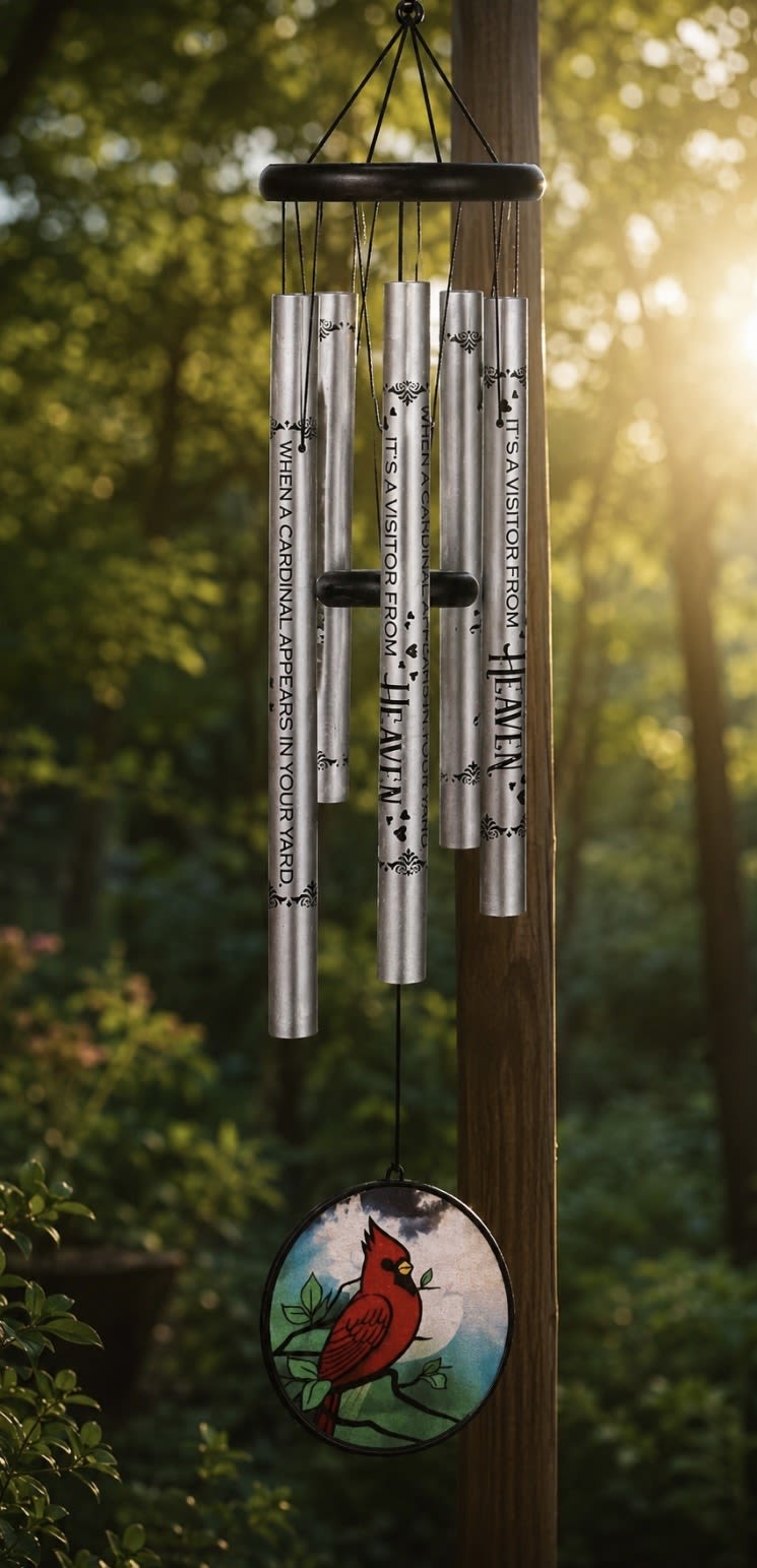  Cardinal Wind Chime  -  Sympathy Wind Chime 40 inches. 