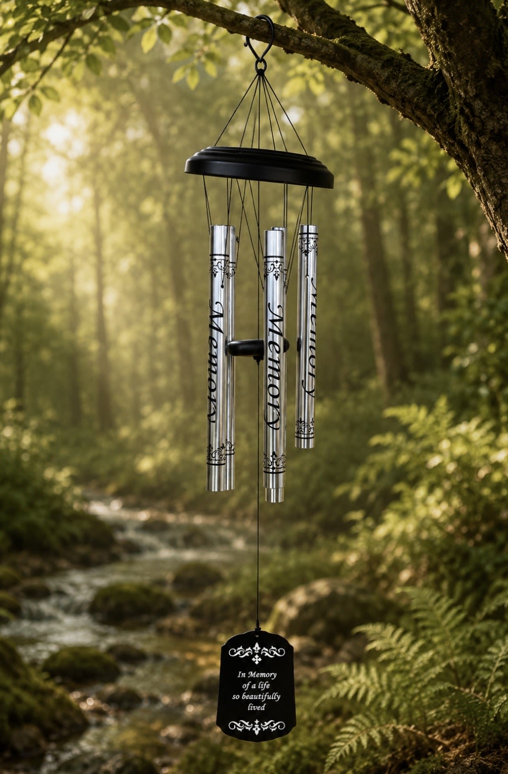  Memory Wind Chime  - This wind chime is 44” inches long and reads and In memory of life so beautifully lived. This is a wonderful gift for someone needing a reminder that your loved one is always there. 