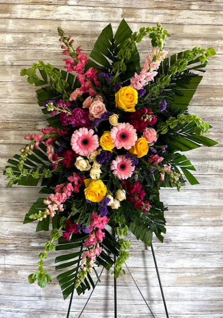 Heavenly Grace Spray  - A sublime garden of rich yet subtle hues is a touching tribute to a lifetime of memories and special moments as varied and dear as this palette of blooms. 