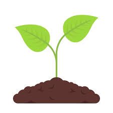 Illustration of a green sprout growing from a mound of soil