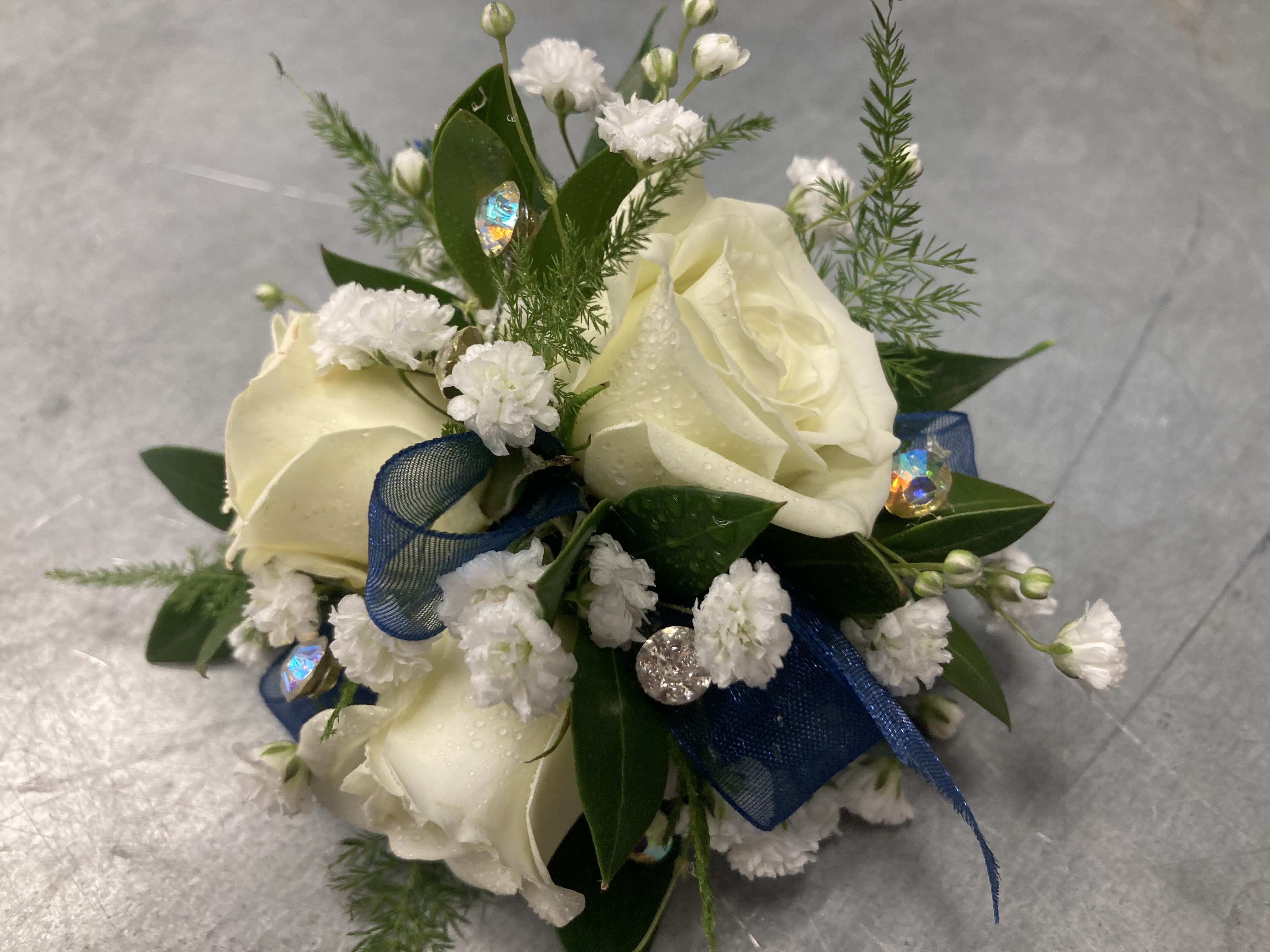 White Spray Rose Wrist Corsage - White spray rose wrist corsage.