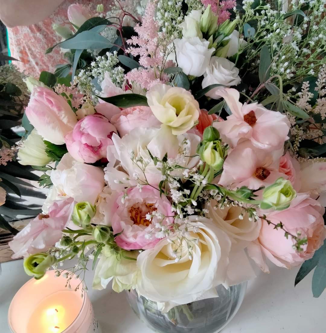 French Style Hand Tied Bouquet - gorgeous premium round bouquet with whimsy but still maintaining a classic elegance