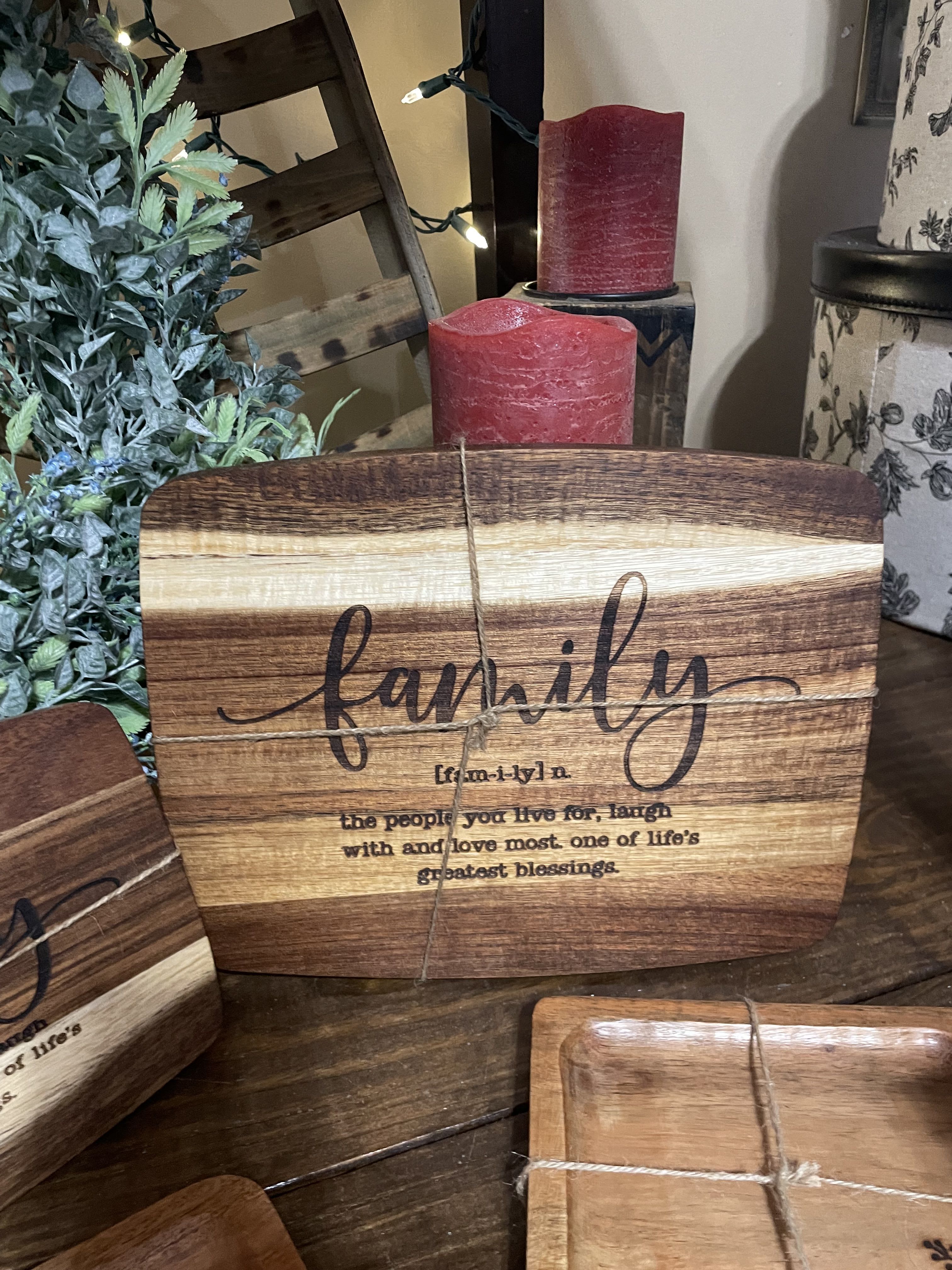 Family Medium Board - Board with laser family Message handmade by Backroads laser in Christiana TN  Made of wood and inspirational family message  
