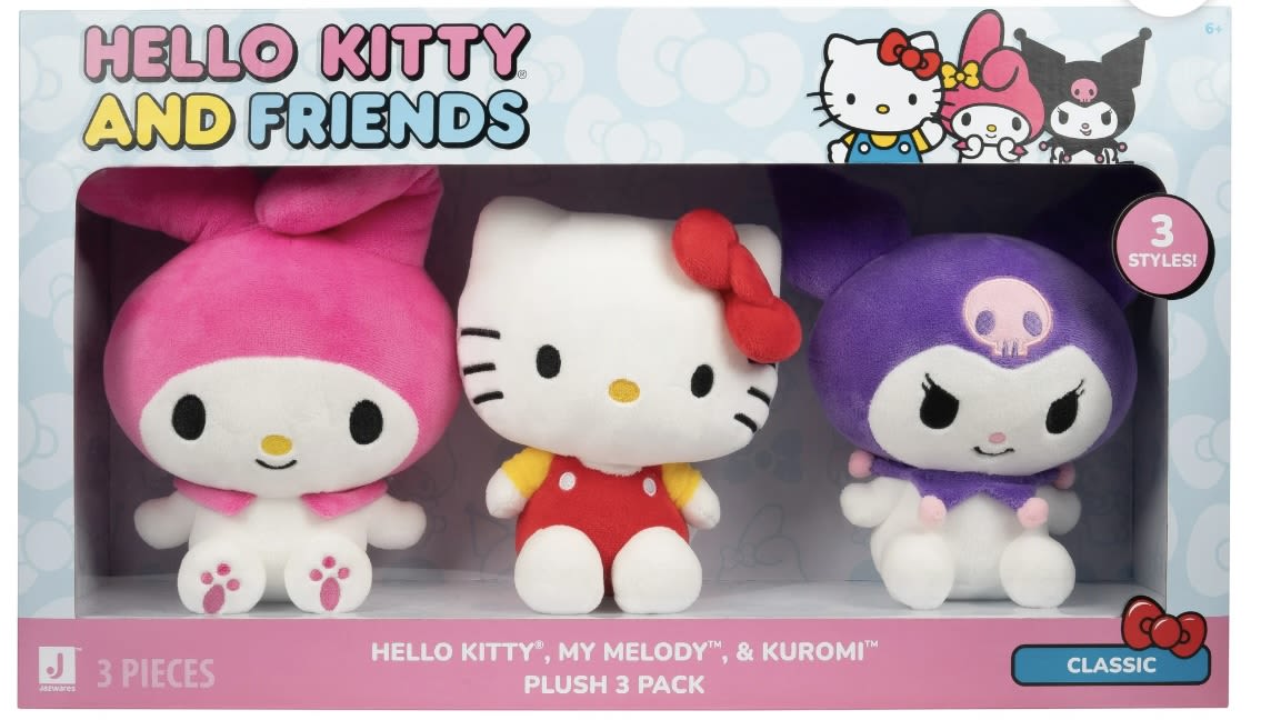 Boxed set of three Hello Kitty and Friends plush toys