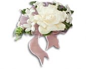 Fragrant Gardenia Nosegay - Scent-sational gardenia and stephanotis create the ultimate nosegay. A white gardenia and stephanotis with a touch of Italian ruscus.Approximately 7" W x 7" H Orientation: N/A As Shown : T196-1A