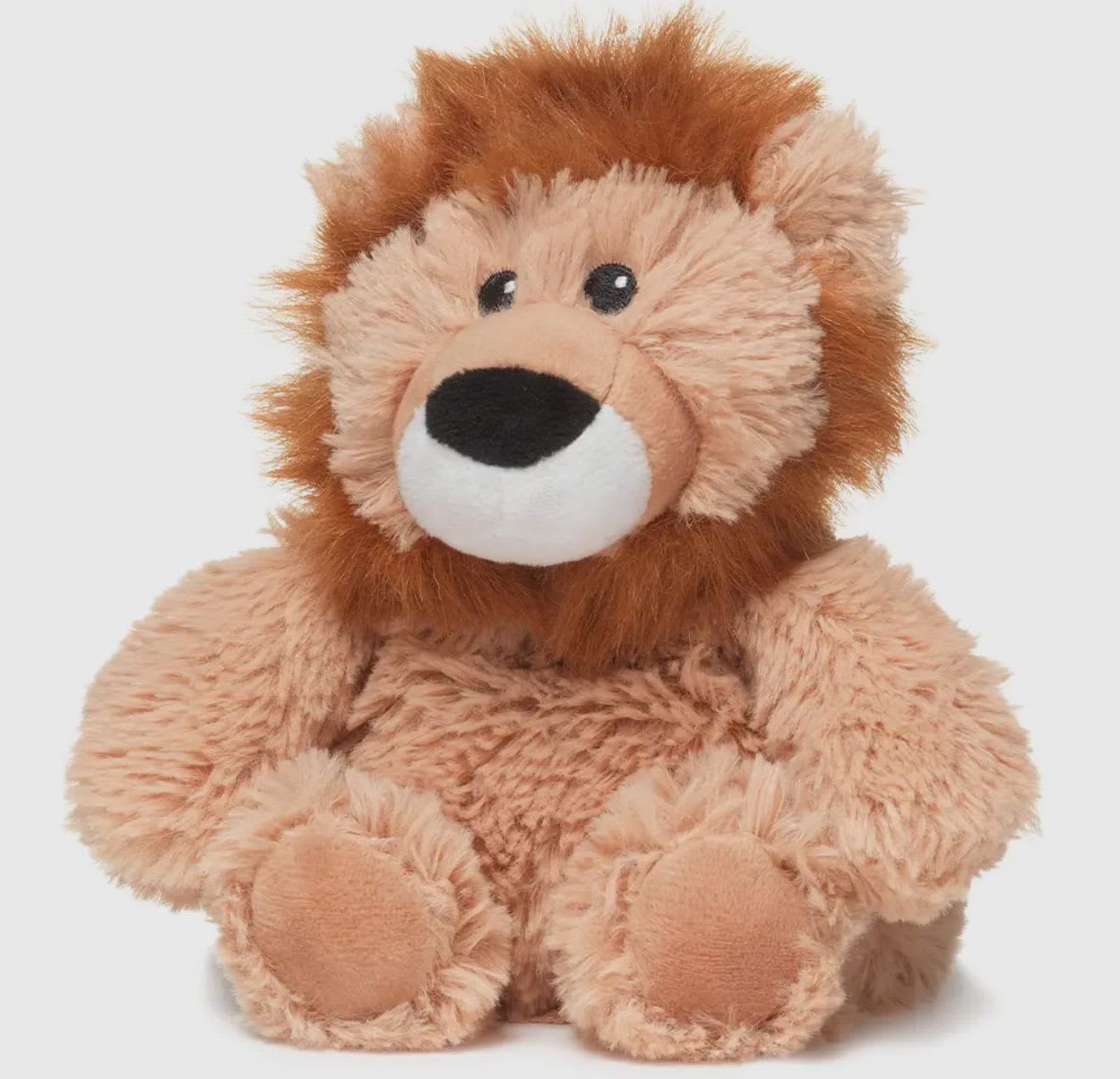 Plush lion toy with tan and brown fur