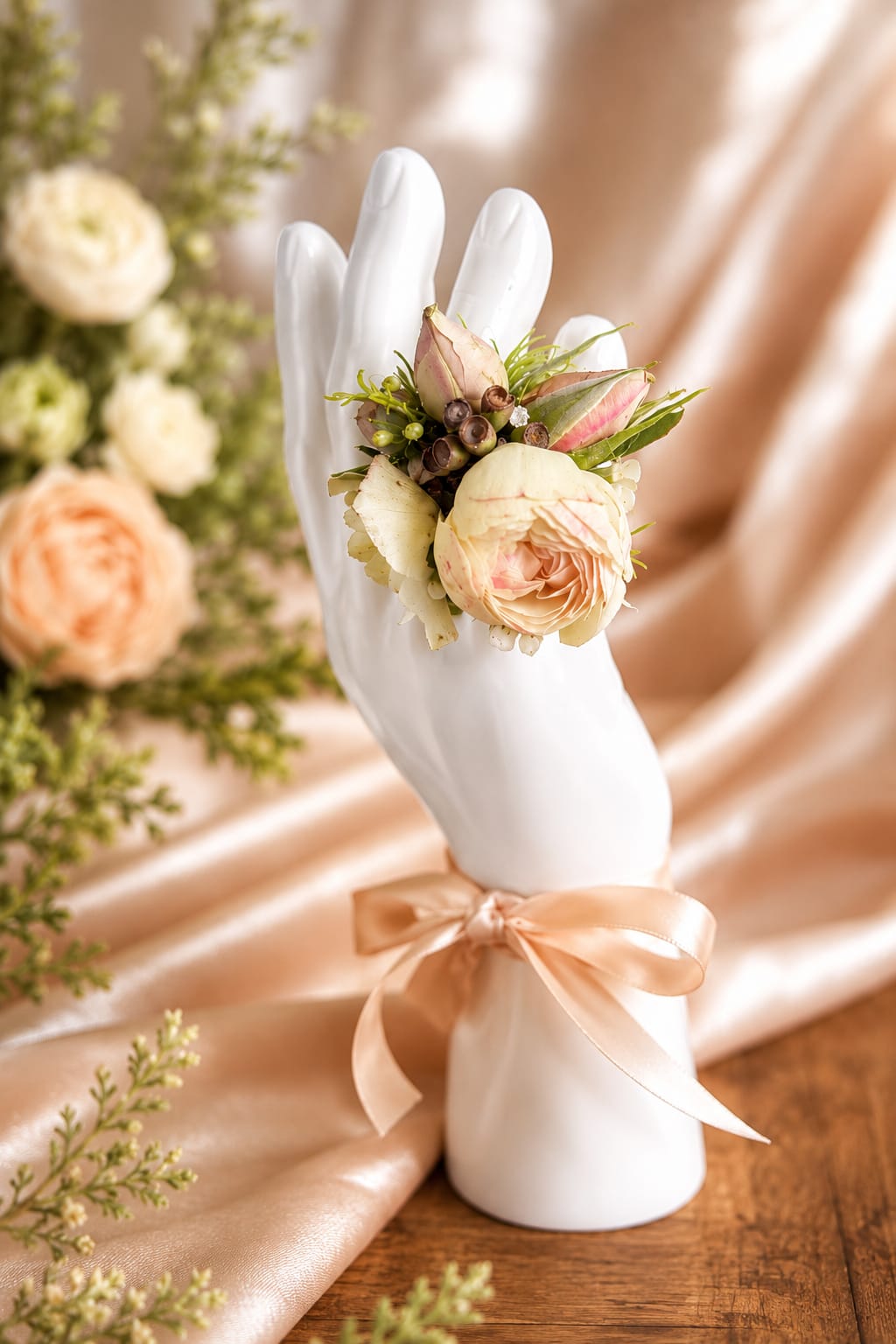Petal Crush Prom Ring - A playful yet elegant floral ring designed to make prom night feel extra special. Featuring soft blush blooms, delicate greenery, and romantic garden-inspired details, this handcrafted piece adds the perfect touch of charm and personality to any prom look. Lightweight, stylish, and one-of-a-kind-made for unforgettable memories and dreamy photos of all night long.