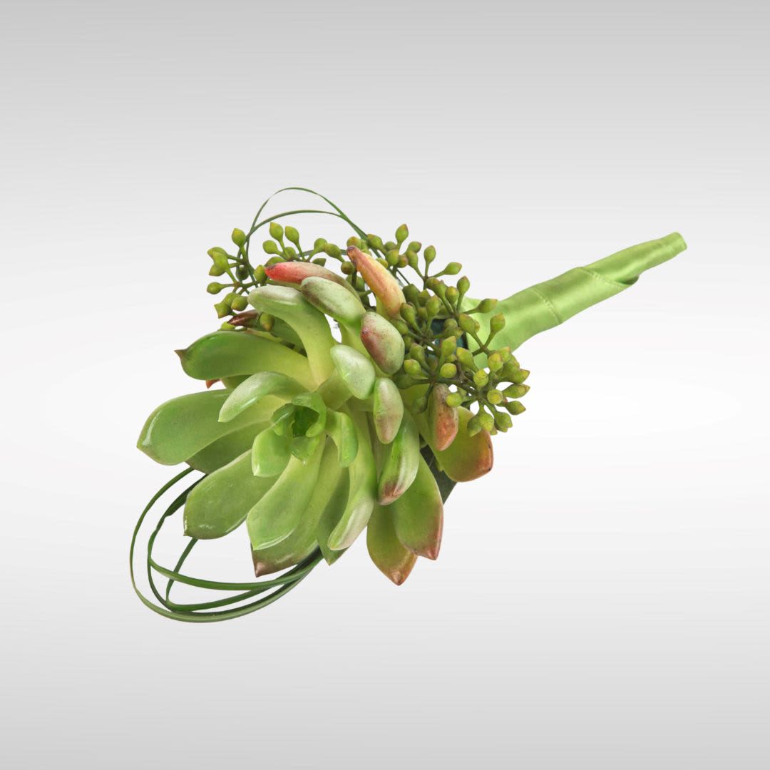 Succulent Boutonnière by BloomNation™ - Show your style with a succulent boutonnière that looks good on any colored suit. Good for prom, weddings and any formal event. 