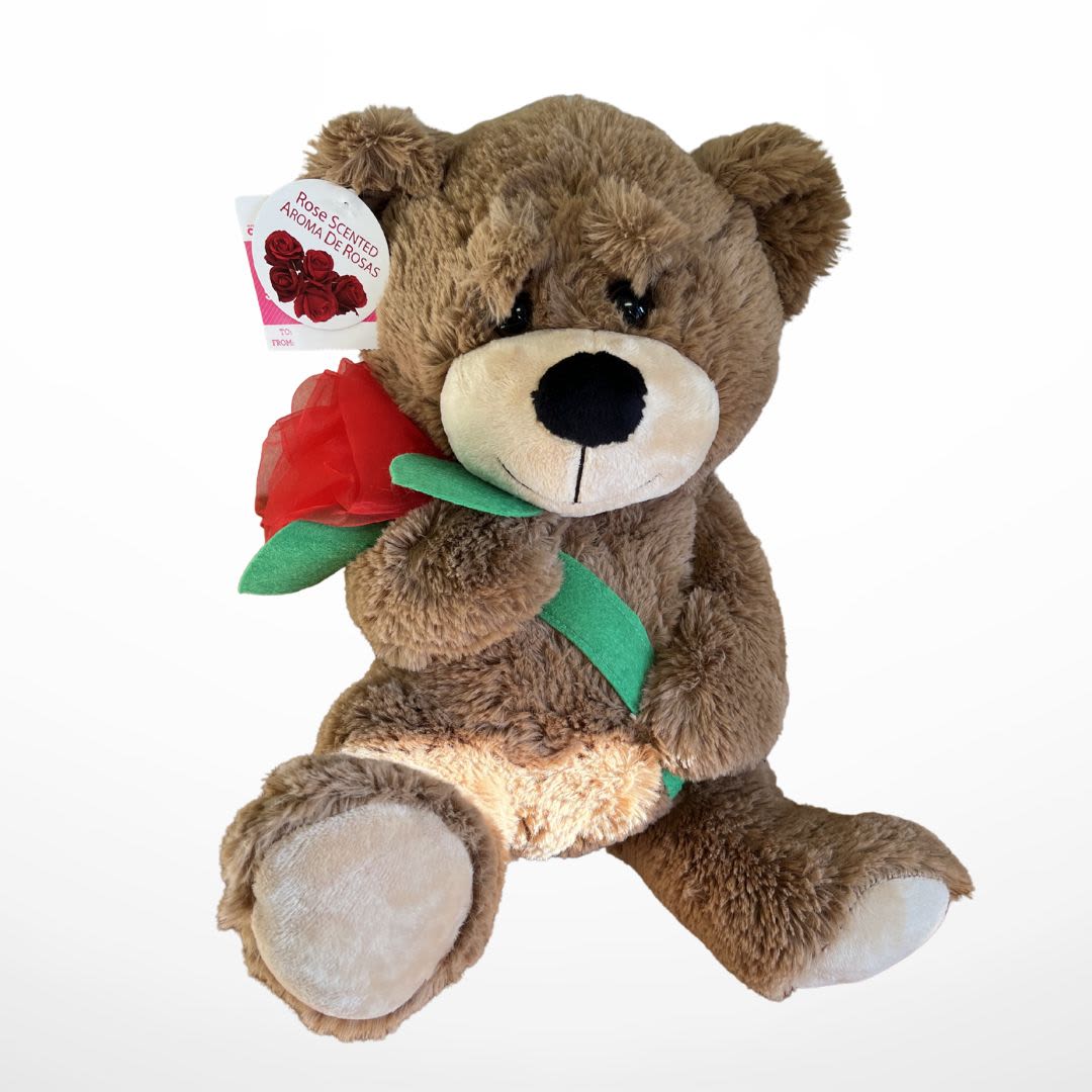 Large Bear with Rose - Large Stuffed Plush Bear with Rose