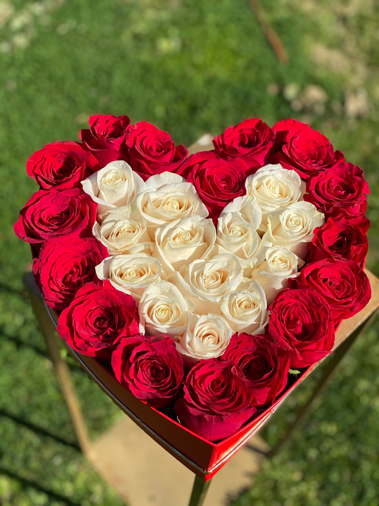 Medium heart box - 30 rose heart box.