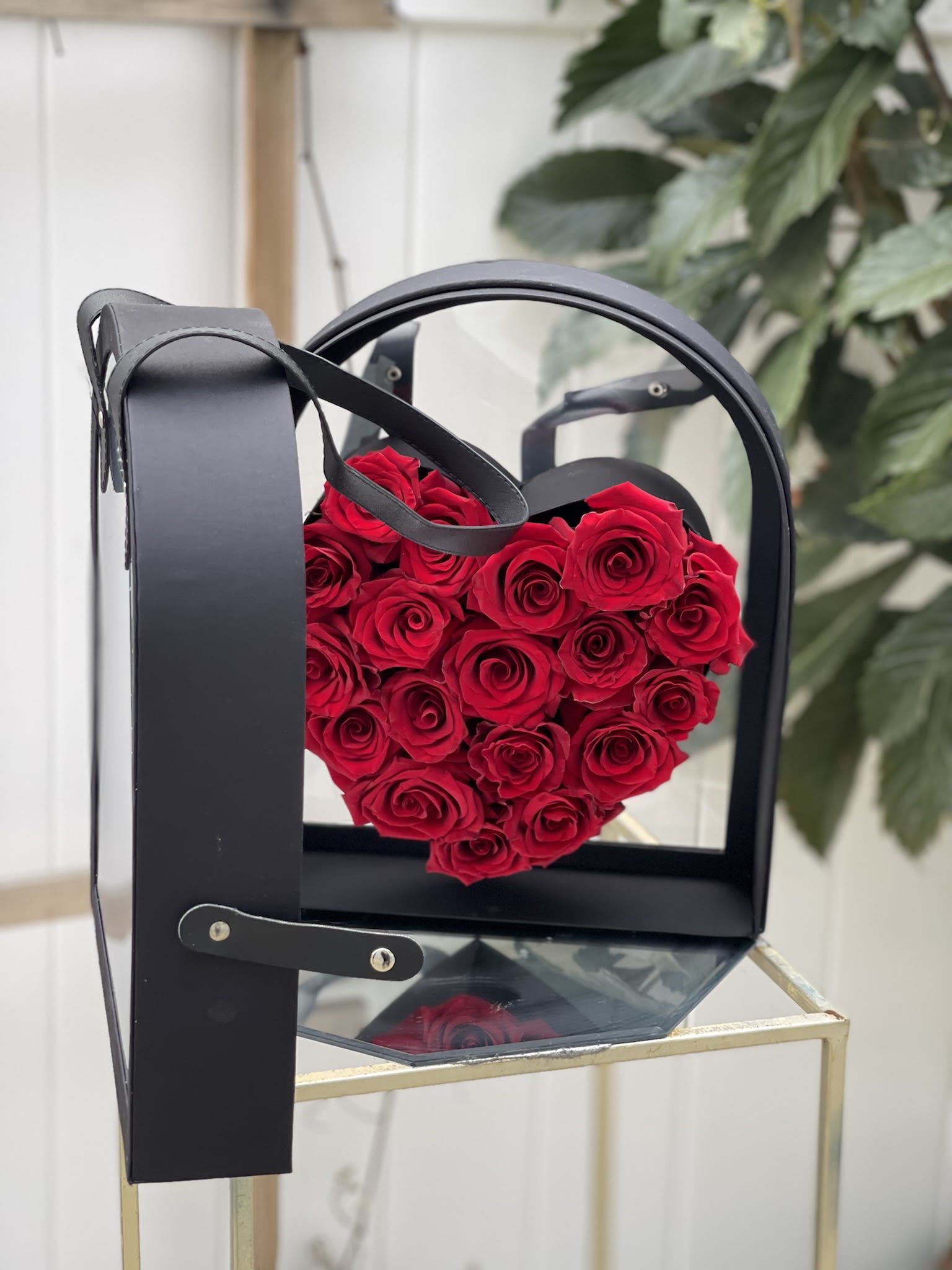 Heart bag - Cutest addiction to our love collection, this black leather bag with a built in heart in the middle is the new trend. Make her fall in love again. 