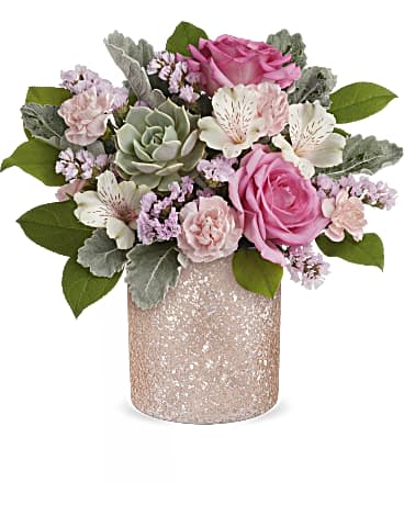 Shimmering Oasis - Capture their heart with the shimmering Blooming Brilliant cylinder, the perfect vessel for a dreamy pastel bouquet, destined to be a cherished centerpiece in any home.